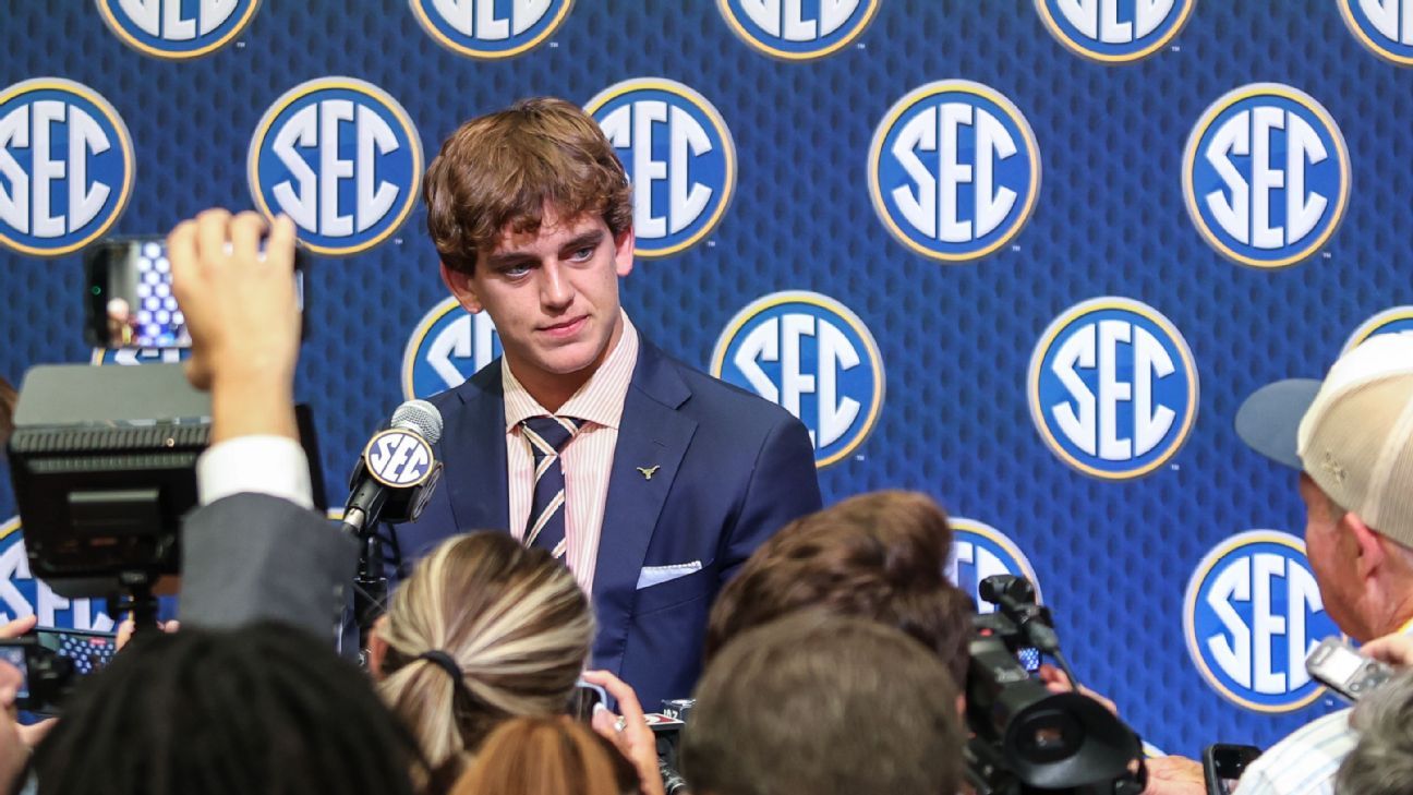 "أنا مثل ، وأنا أعلم أنه أنت": Arch Manning ، Lane Kiffin Headline Top Sec Day Quotes