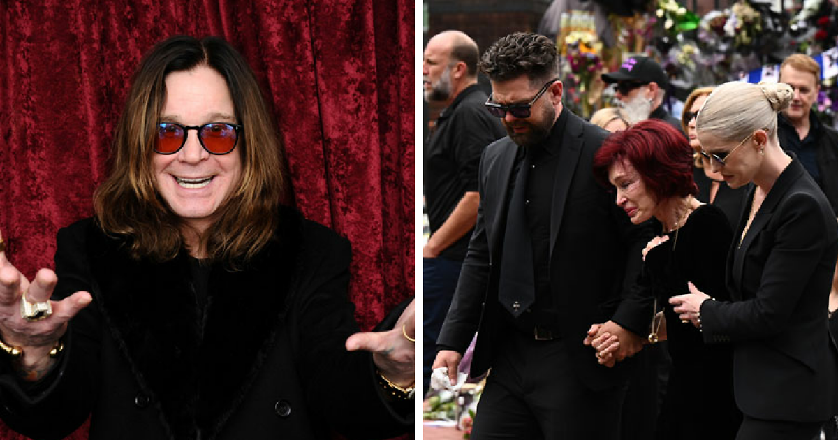 "إنها امرأة مكسورة": تنضم شارون أوزبورن للدموع إلى الأطفال في وداع مفجع في جنازة Ozzy