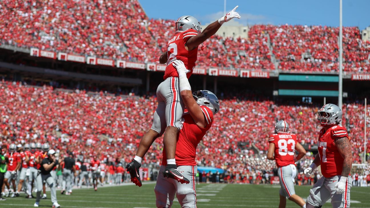 Buckeyes الاستيلاء على رقم 1 ؛ LSU ، ترتفع العصي مع سقوط المد