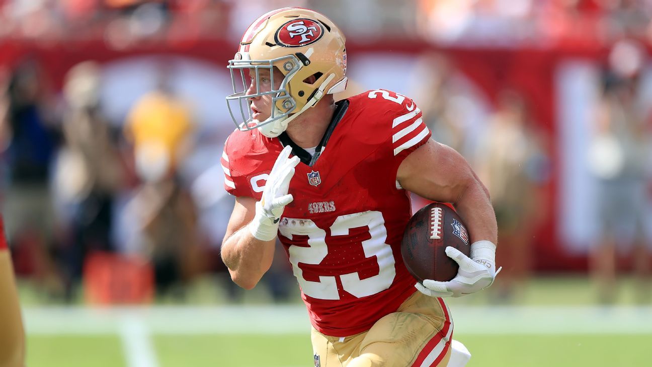 McCaffrey لا يمارس ، مدرج في القائمة على أنها مشكوك فيها
