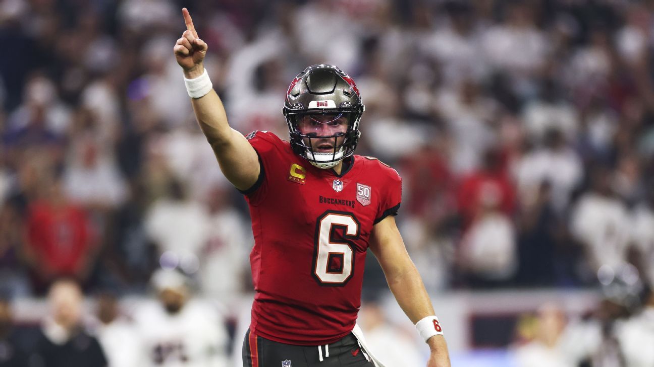بيكر مايفيلد يقود في وقت متأخر من Drive مع Buccaneers صاعقة Texans في هيوستن
