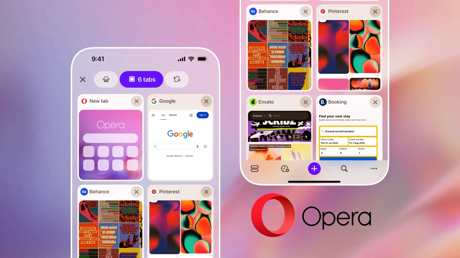 كيف غير Opera One على iOS طريقة التحكم في علامات التبويب؟