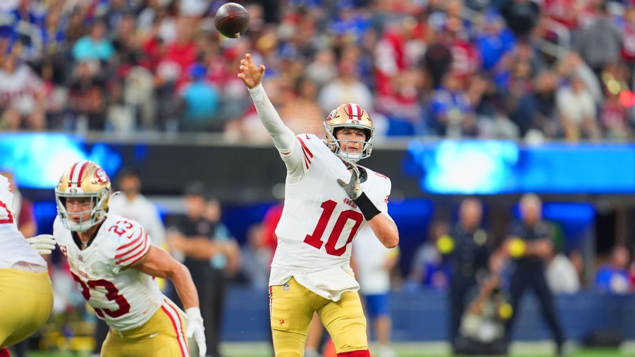 49ers من المقرر أن يبدأوا QB Jones مرة أخرى ؛ خرج بيرسال