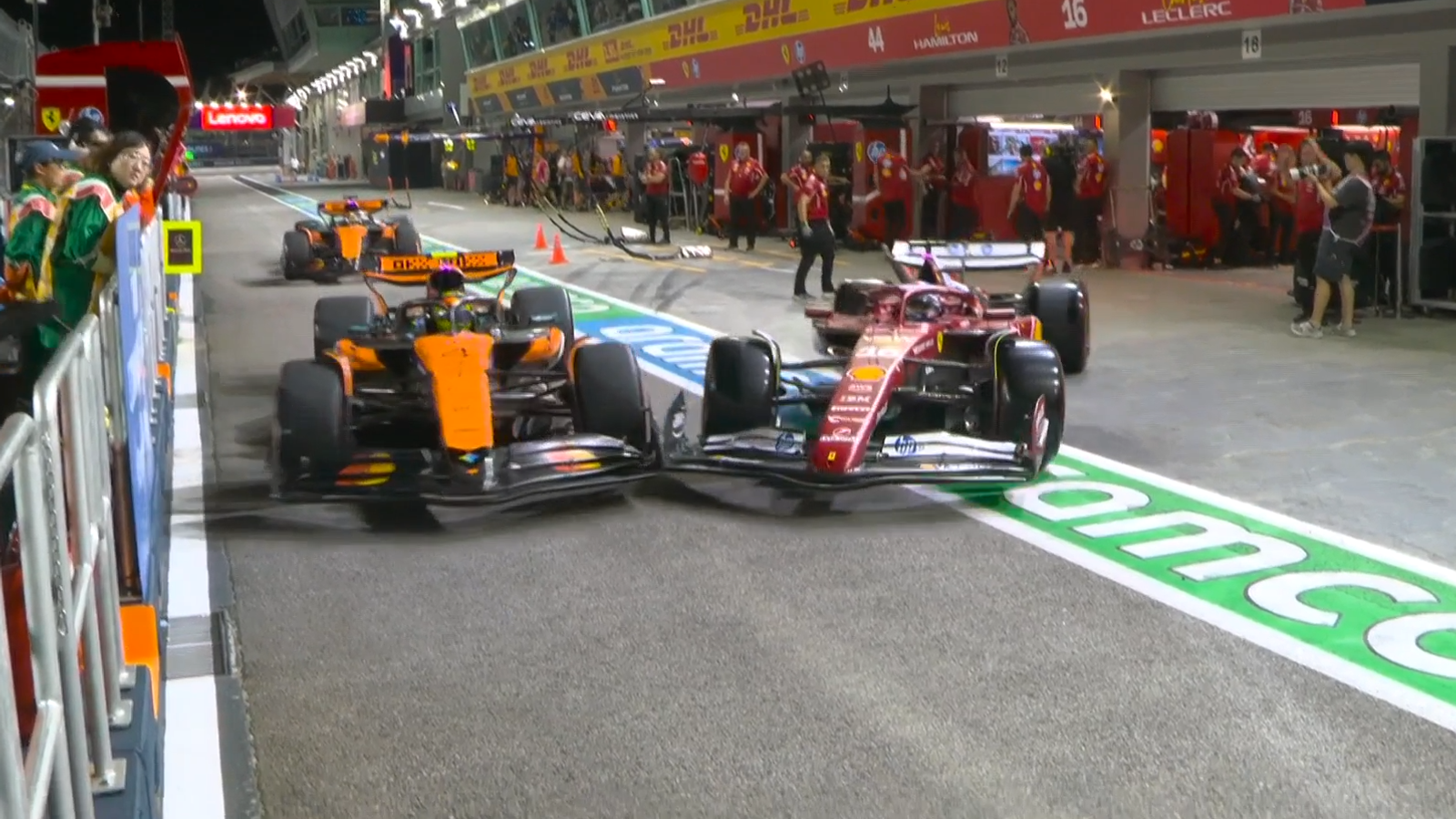Piasstri تتصدر الممارسة الثانية الفوضوية حيث تضرب Leclerc Norris في Pit Lane