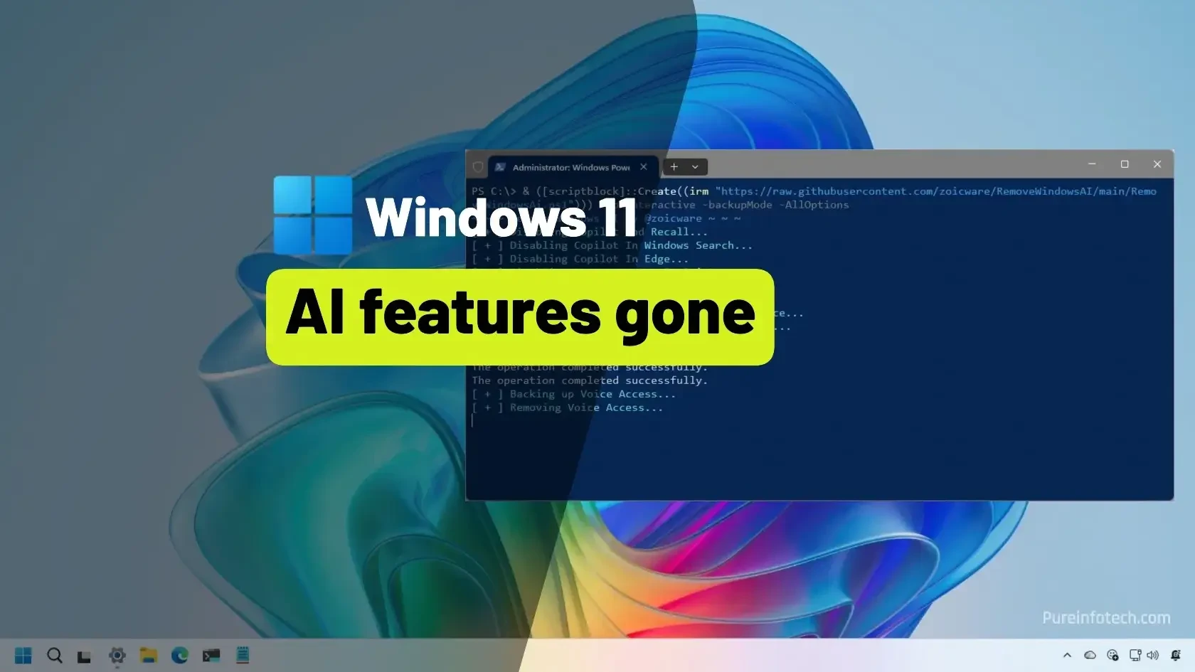 نص برمجي جديد لإلغاء ميزات الذكاء الاصطناعي في ويندوز 11!
