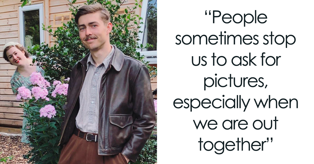 زوجان شابان مخطوبان يعيشان كما لو كانا في ثلاثينيات القرن العشرين مع الملابس القديمة والمنزل والأدوات والسيارة (29 صورة)